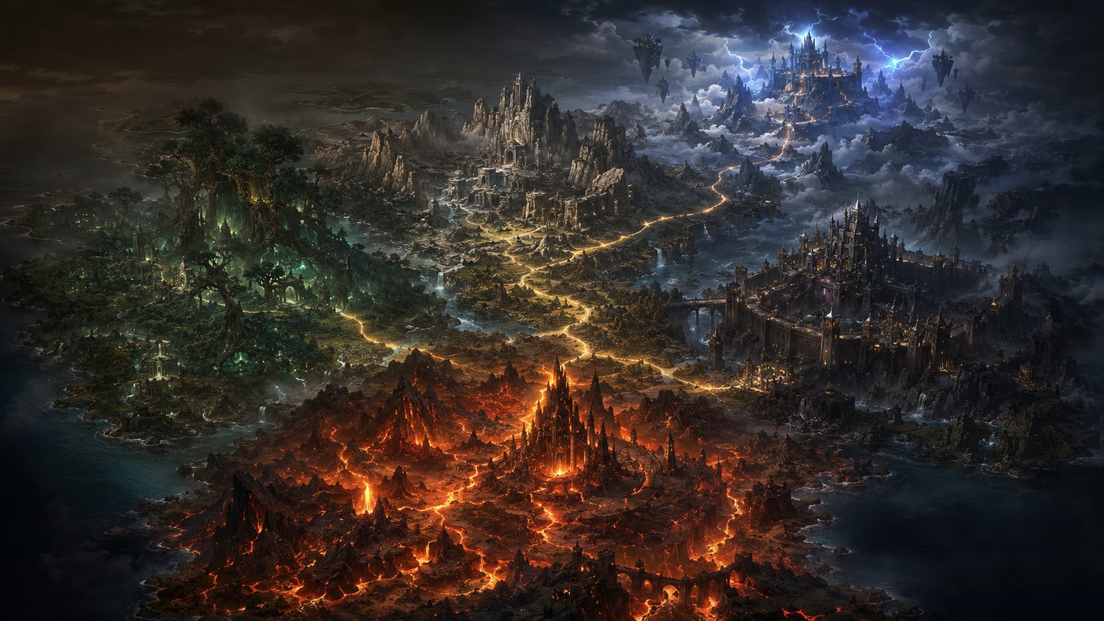 The Five Realms world map